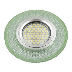 Изображение товара Встраиваемый светильник круглый со светодиодной подсветкой DLS-L142 GU5.3 GLASSY/GREEN Fametto Luciole