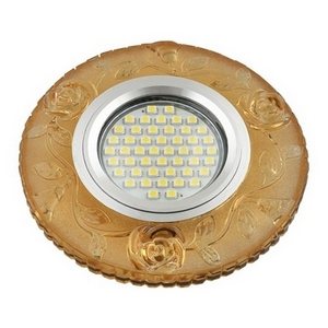 Изображение товара Встраиваемый светильник со светодиодной подсветкой DLS-L150 GU5.3 GLASSY/YELLOW Fametto Luciole с розой