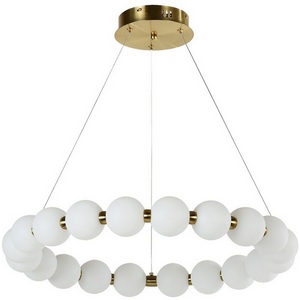 Изображение товара Люстра led подвесная с белым плафоном светодиодная из бусин Favourite Gubbare 4014-8P