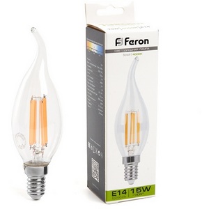 Изображение товара Лампа светодиодная Feron 38263 LB-718 Свеча на ветру E14 15W 4000K