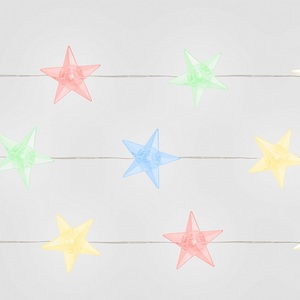 Изображение товара Гирлянда с питанием от usb линейная Feron CL572 41649 Звездочки, статичная, 4,5м USB мультиколор