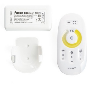 Изображение товара Контроллер CCT для мульти белой светодиодной ленты с П/У белый, 12-24V, LD61 Feron 48028