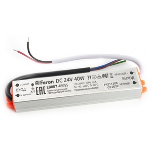 Изображение товара Трансформатор для светодиодной ленты IP67 40W 24V (драйвер) Feron LB007 48055