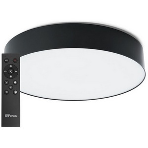 Изображение товара Потолочный светильник накладной светодиодный 6500k с пультом Feron AL6200 48066 Simple matte" тарелка 60W 3000К-6500K черный"