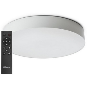 Изображение товара Потолочный светильник накладной светодиодный 6500k с пультом Feron AL6200 48070 Simple matte" тарелка 80W 3000К-6500K белый"