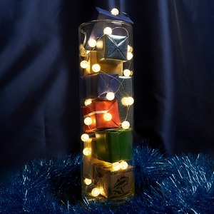 Изображение товара Гирлянда светодиодная статичная линейная Лед шарики статичная 3м + 0.3м 2700K с питанием от батареек Feron CL565 48611