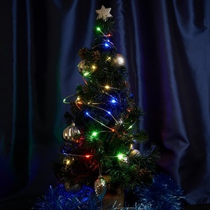 Изображение товара Светодиодная гирлянда линейная Роса (на плоском проводе) 220V мультиколор c питанием от сети Feron CL577 48618