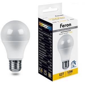 Изображение товара Лампа светодиодная A60 шар диммируемая 12W 230V E27 2700К Feron LB-931 51052