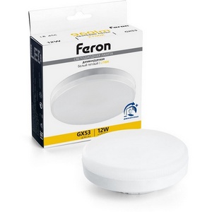 Изображение товара Лампа светодиодная GX53 таблетка диммируемая 12W 230V GX53 2700К Feron LB-456 51064