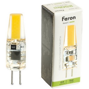 Изображение товара Лампа светодиодная JC капсульная 3W 230V G4 4000К белый Feron LB-423 51168