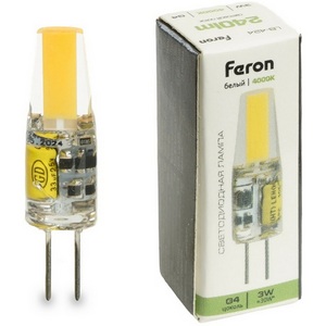 Изображение товара Лампа светодиодная JC капсульная 3W 12V G4 4000К Feron LB-424 51171