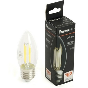 Изображение товара Лампа светодиодная филамент C35 свеча 8W 175-265V E27 4000К Feron LB-1208 51242