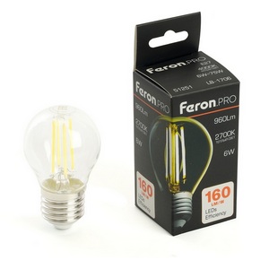 Изображение товара Лампа светодиодная E27 6W Feron LB-1706 51250