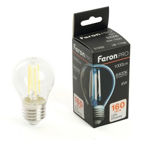 Изображение товара Лампа светодиодная E27 6W Feron LB-1706 51252