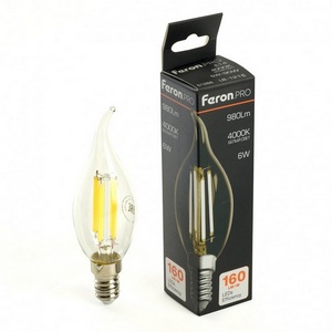 Изображение товара Лампа светодиодная филамент C35T свеча на ветру 6W 175-265V E14 4000К Feron LB-1216 51263