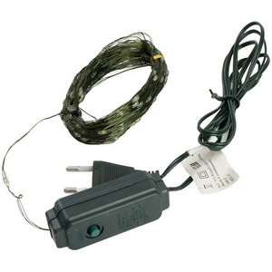 Изображение товара Светодиодная гирлянда линейная Роса (на проволоке) мультиколор c питанием от сети 220V 20м Feron CL583 51444