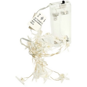 Изображение товара Светодиодная гирлянда линейная Звездочки на проволоке 5000К с питанием от батареек Feron CL589 51446