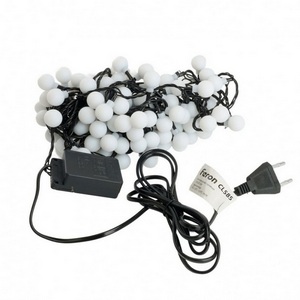 Изображение товара Светодиодная гирлянда Мультишарики 12м 230V мультиколор c питанием от сети черный шнур Feron CL585 51451