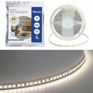 Изображение товара Лента светодиодная 192SMD(2835)/м 16Вт/м 24V 3000К+6500K IP20 Feron LS504 51835