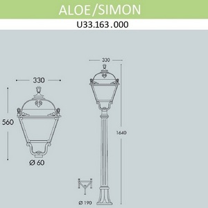 Изображение товара Наземный фонарь IP55 Fumagalli Simon U33.163.000.BXH27