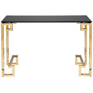 Изображение товара Консольный стол Garda Decor 13RXC3049-GOLD (Золото/Черный) (прямоугольная столешница, I I-образная опора)
