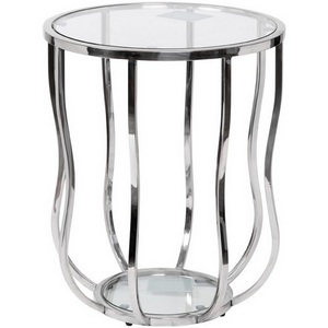 Изображение товара Стол журнальный стекло прозрачный/серебро d50*60см Garda Decor 13RXET4037-SILVER