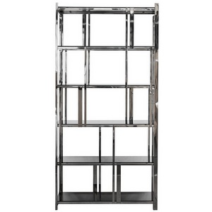 Изображение товара Стеллаж высотой 200 см Garda Decor 13RXSH3052-SILVER (Хром/Хром,Черный)