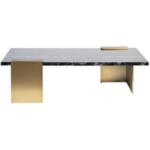 Изображение товара Журнальный стол Garda Decor 33FS-CT1470-BBS (Бронзовый/Черный) (прямоугольная столешница, 2 ножки)