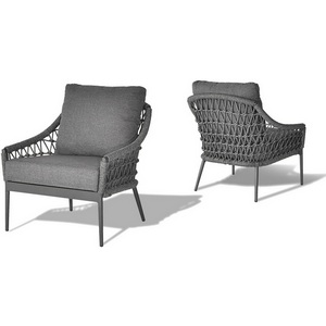 Изображение товара Кресло "Марра" темно-серое 80*80*85,5см, оплетка"сеть" Garda Decor арт.39AR-00628