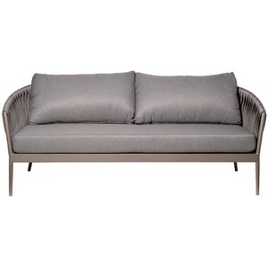 Изображение товара Диван двухместный "Муза" серый 81,5*190*75см, оплетка "лента" Garda Decor арт.39AR-DIV-3691 SER