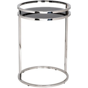 Изображение товара Стол журнальный черное стекло/хром d41*60см Garda Decor 47ED-07900 (круглая столешница, О-образная опора)