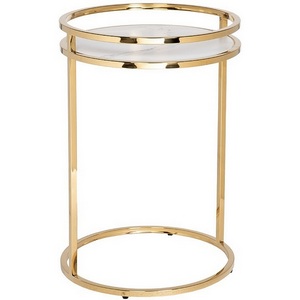 Изображение товара Стол журнальный мраморное стекло/золото d41*60см Garda Decor 47ED-07901