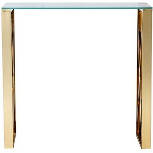 Изображение товара Консольный стол Garda Decor 47ED-CST008/80GOLD (Золото, Прозрачный) (прямоугольная столешница, I I-образная опора)