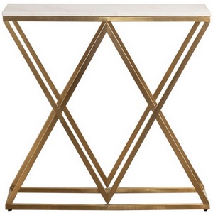 Изображение товара Консольный стол Garda Decor 47ED-CST026/80GOLD (Золото/Белый) (прямоугольная столешница)