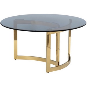 Изображение товара Журнальный стол Garda Decor 47ED-CT062GOLD (Золото/Прозрачный, Дымчатый) (круглая столешница)