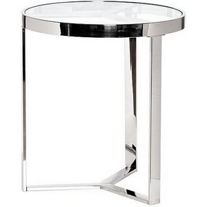 Изображение товара Журнальный стол Garda Decor 47ED-ET031 (Хром/Прозрачный) (круглая столешница)