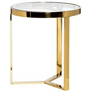 Изображение товара Журнальный стол Garda Decor 47ED-ET031GOLD (Золото/Прозрачный) (круглая столешница)