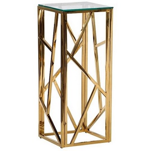 Изображение товара Журнальный стол Garda Decor 47ED-FS015GOLD (Золото/Прозрачный) (квадратная столешница)