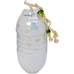 Изображение товара Ваза керамич. с крышкой перламутровая 16х12х30 см Garda Decor 55RD6396S