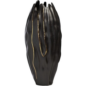 Изображение товара Ваза керамическая рельефная черная d15х40 см Garda Decor 55RV5244L