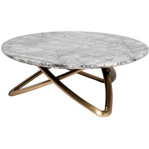 Изображение товара Журнальный стол Garda Decor 57EL-STOL/ZH-790A (Золото/Серый) (круглая столешница, 3 ножки)