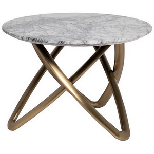 Изображение товара Журнальный стол Garda Decor 57EL-STOL/ZH-790B (Золото/Серый) (круглая столешница, 3 ножки)