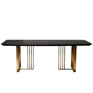 Изображение товара Кухонный стол Garda Decor 58DB-18369-220STOL/OB (Золото/Черный) (прямоугольная столешница, I I-образная опора)