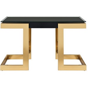 Изображение товара Консольный стол Garda Decor 58DB-CST18166 (Золото/Черный) (прямоугольная столешница, I I-образная опора)