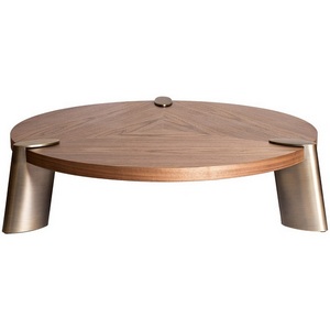 Изображение товара Журнальный стол Garda Decor 58DB-CT17191LT (Бронзовый/Орех) (круглая столешница, 3 ножки)