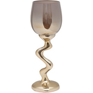 Изображение товара Подсвечник "Flow" стекло/метал.золото 12,5х12,5х35 см Garda Decor 69-22686