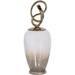 Изображение товара Ваза декор.с крышкой "Лиана" металл/стекло19х19х50 см Garda Decor 69-921151