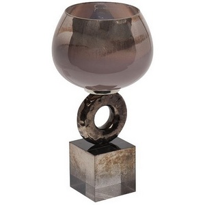 Изображение товара Подсвечник стеклянный дымчатый d13х28 см Garda Decor 71PN-3114