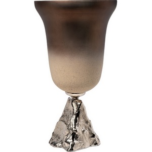 Изображение товара Ваза стекл. матовая на металл. основании d25х45 см Garda Decor 71PN-31706