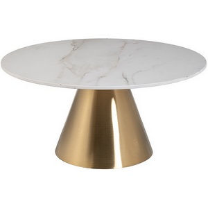 Изображение товара Стол журнальный керамогранит белый d80*40см Garda Decor 76AR-00910 (круглая столешница)